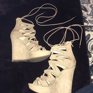 Lace up wedges!